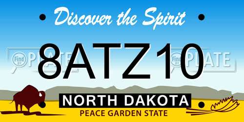 8ATZ10 North Dakota License Plate