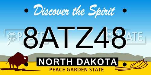 8ATZ48 North Dakota License Plate