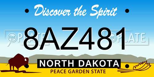 8AZ481 North Dakota License Plate