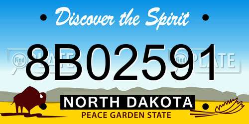 8B02591 North Dakota License Plate