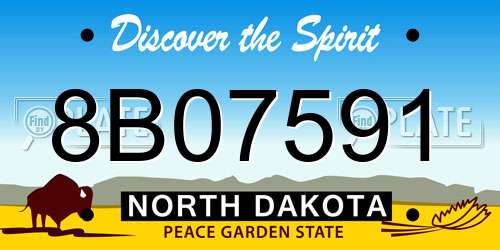 8B07591 North Dakota License Plate