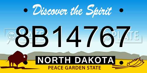8B14767 North Dakota License Plate