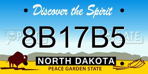 8B17B5 North Dakota License Plate