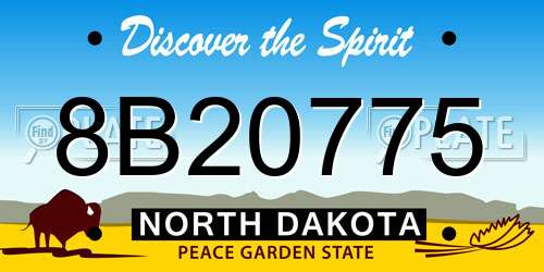 8B20775 North Dakota License Plate