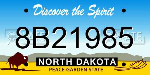 8B21985 North Dakota License Plate