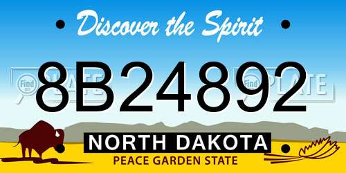 8B24892 North Dakota License Plate