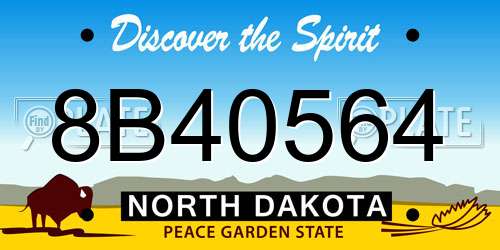 8B40564 North Dakota License Plate