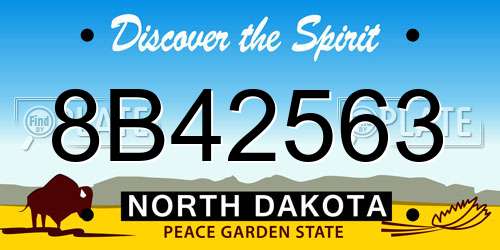 8B42563 North Dakota License Plate