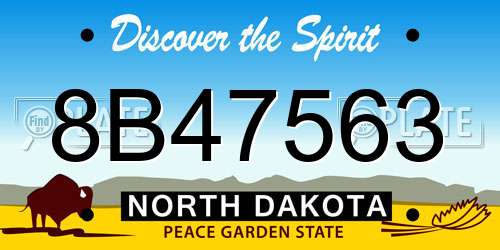 8B47563 North Dakota License Plate