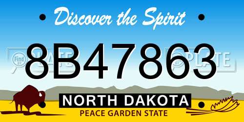 8B47863 North Dakota License Plate