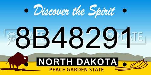 8B48291 North Dakota License Plate