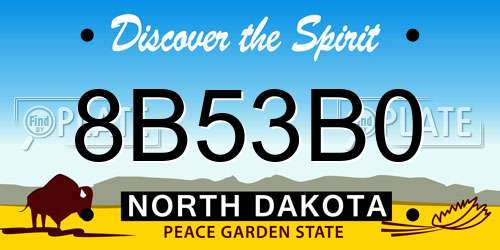 8B53B0 North Dakota License Plate