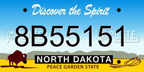 8B55151 North Dakota License Plate