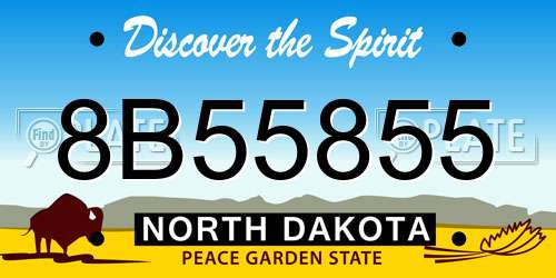 8B55855 North Dakota License Plate