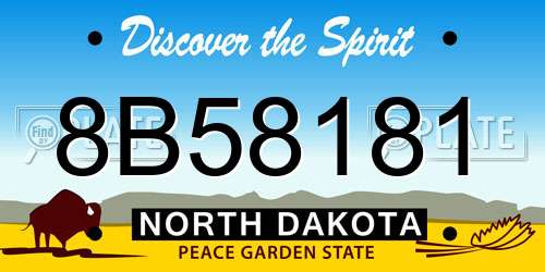8B58181 North Dakota License Plate