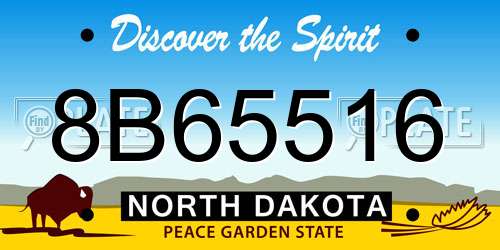 8B65516 North Dakota License Plate