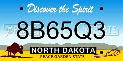 8B65Q3 North Dakota License Plate