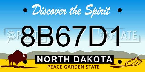 8B67D1 North Dakota License Plate