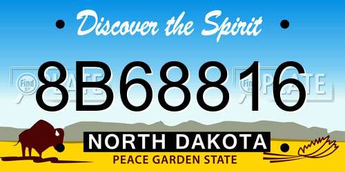 8B68816 North Dakota License Plate