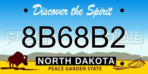 8B68B2 North Dakota License Plate