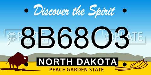 8B68O3 North Dakota License Plate