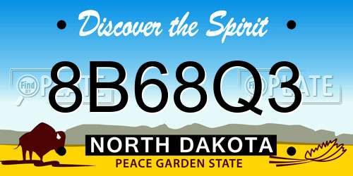 8B68Q3 North Dakota License Plate