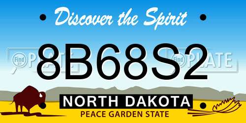 8B68S2 North Dakota License Plate
