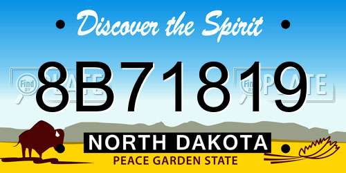 8B71819 North Dakota License Plate