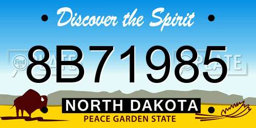 8B71985 North Dakota License Plate