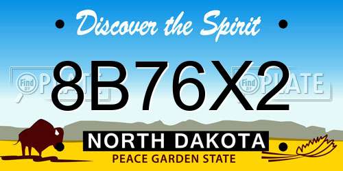 8B76X2 North Dakota License Plate