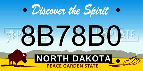 8B78B0 North Dakota License Plate