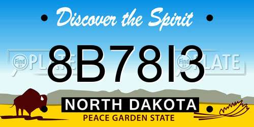 8B78I3 North Dakota License Plate