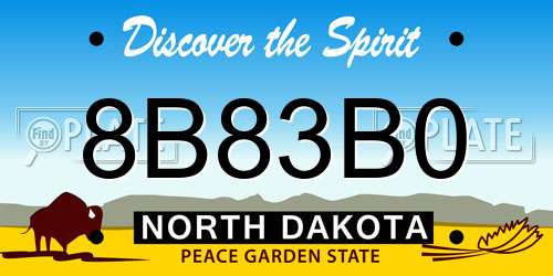 8B83B0 North Dakota License Plate