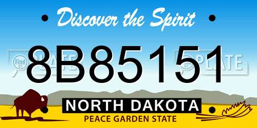 8B85151 North Dakota License Plate