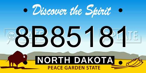 8B85181 North Dakota License Plate