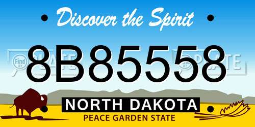 8B85558 North Dakota License Plate