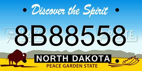 8B88558 North Dakota License Plate