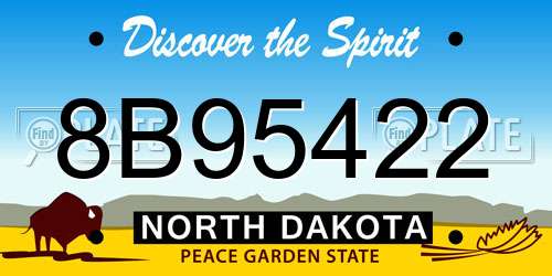 8B95422 North Dakota License Plate
