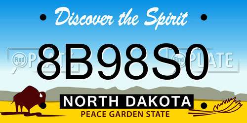 8B98S0 North Dakota License Plate