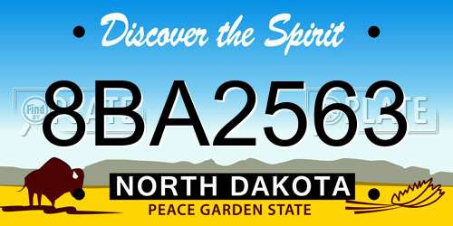 8BA2563 North Dakota License Plate