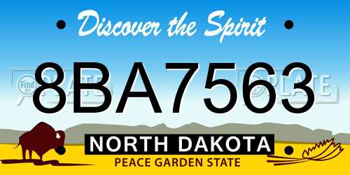 8BA7563 North Dakota License Plate