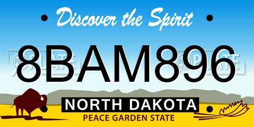 8BAM896 North Dakota License Plate
