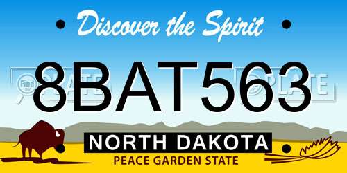 8BAT563 North Dakota License Plate