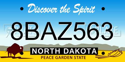 8BAZ563 North Dakota License Plate