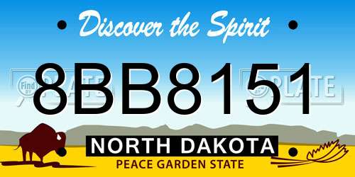 8BB8151 North Dakota License Plate