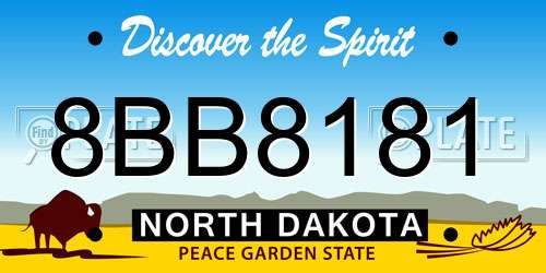 8BB8181 North Dakota License Plate