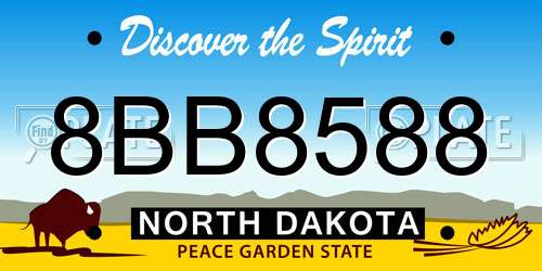 8BB8588 North Dakota License Plate