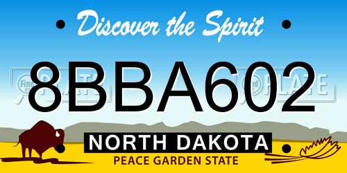 8BBA602 North Dakota License Plate