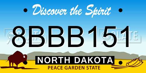 8BBB151 North Dakota License Plate