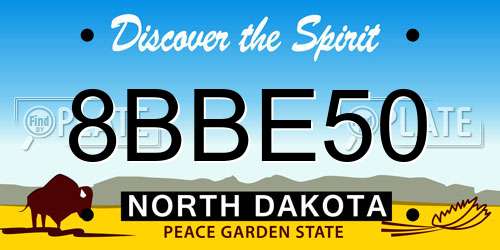 8BBE50 North Dakota License Plate